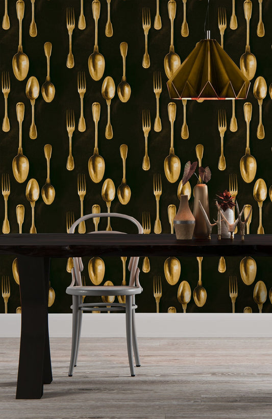 Cutlery Brass Wallpaper
