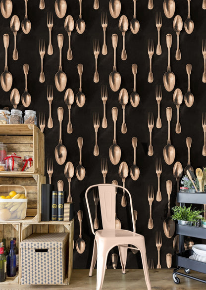 Cutlery Copper Wallpaper