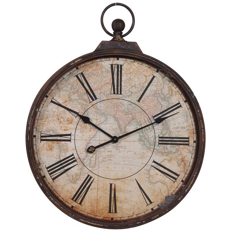 Distressed Map Wall Clock