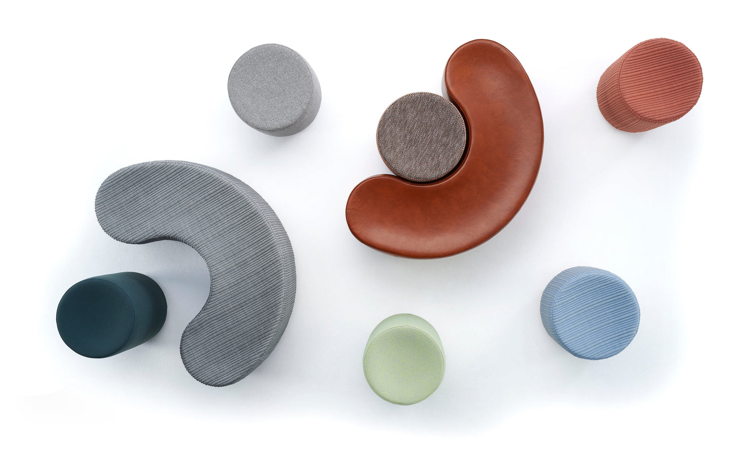 Dividuals C-Shaped Pouf
