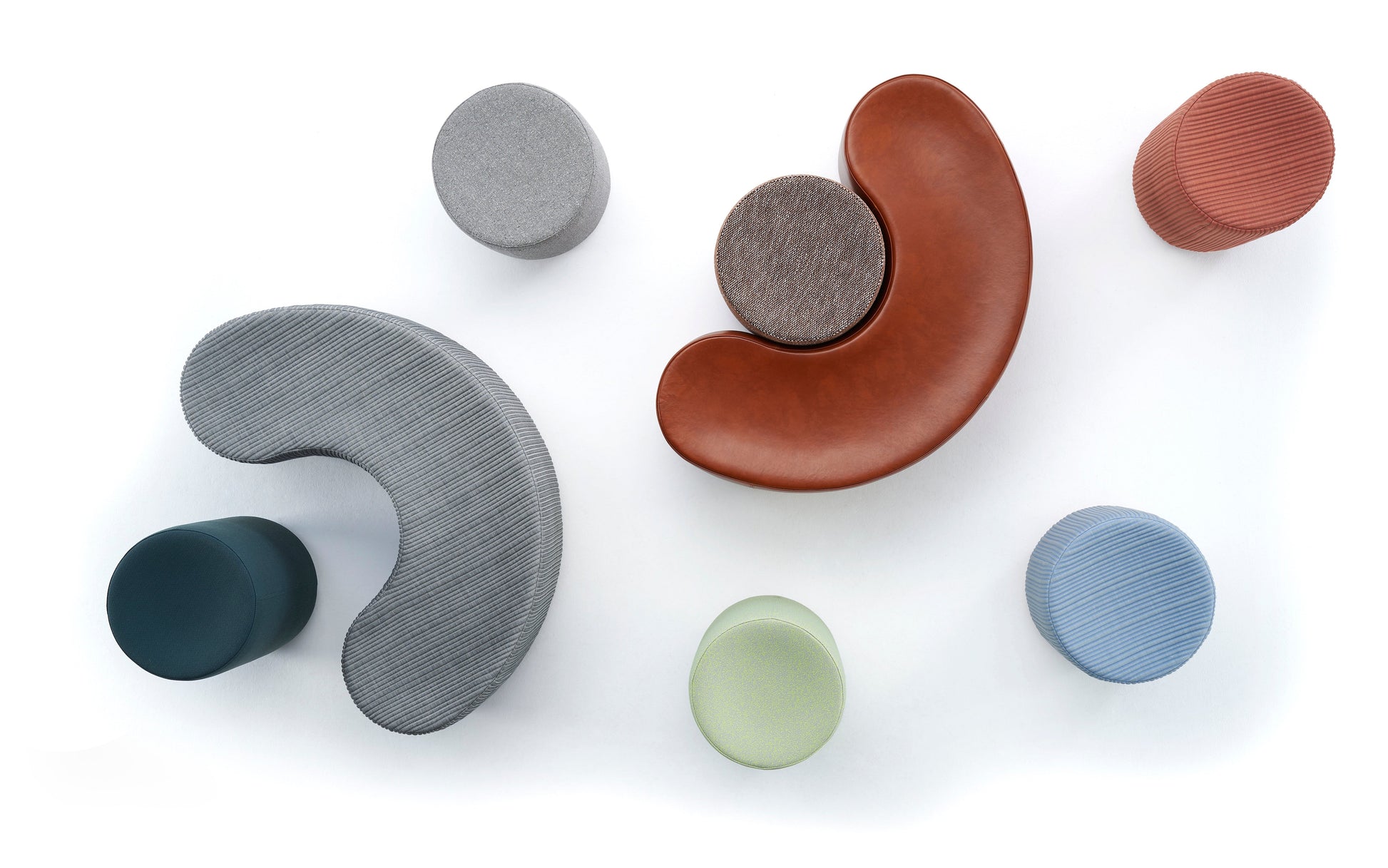 Dividuals C-Shaped Pouf