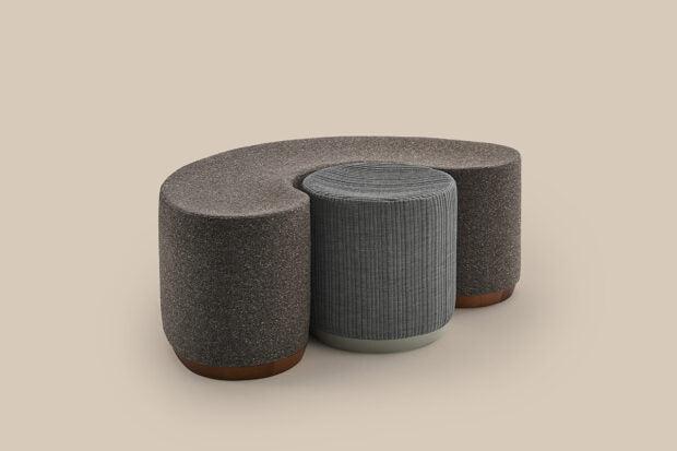 Dividuals C-Shaped Pouf