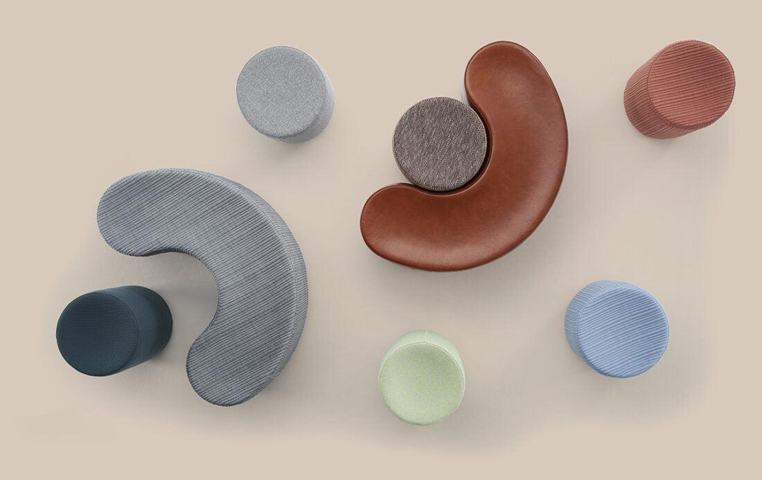 Dividuals C-Shaped Pouf