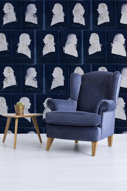 Dutch Portraits Blue Wallpaper-Contract Furniture Store for hospitality, leisure & commercial projects