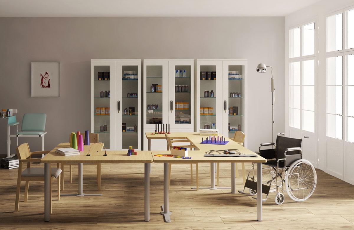 Ergotab Table in L With Straight Sides-Contract Furniture Store for hospitality, leisure & commercial projects