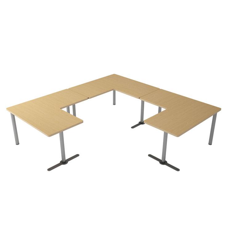 Ergotab Table in L With Straight Sides-Gerodan-Contract Furniture Store