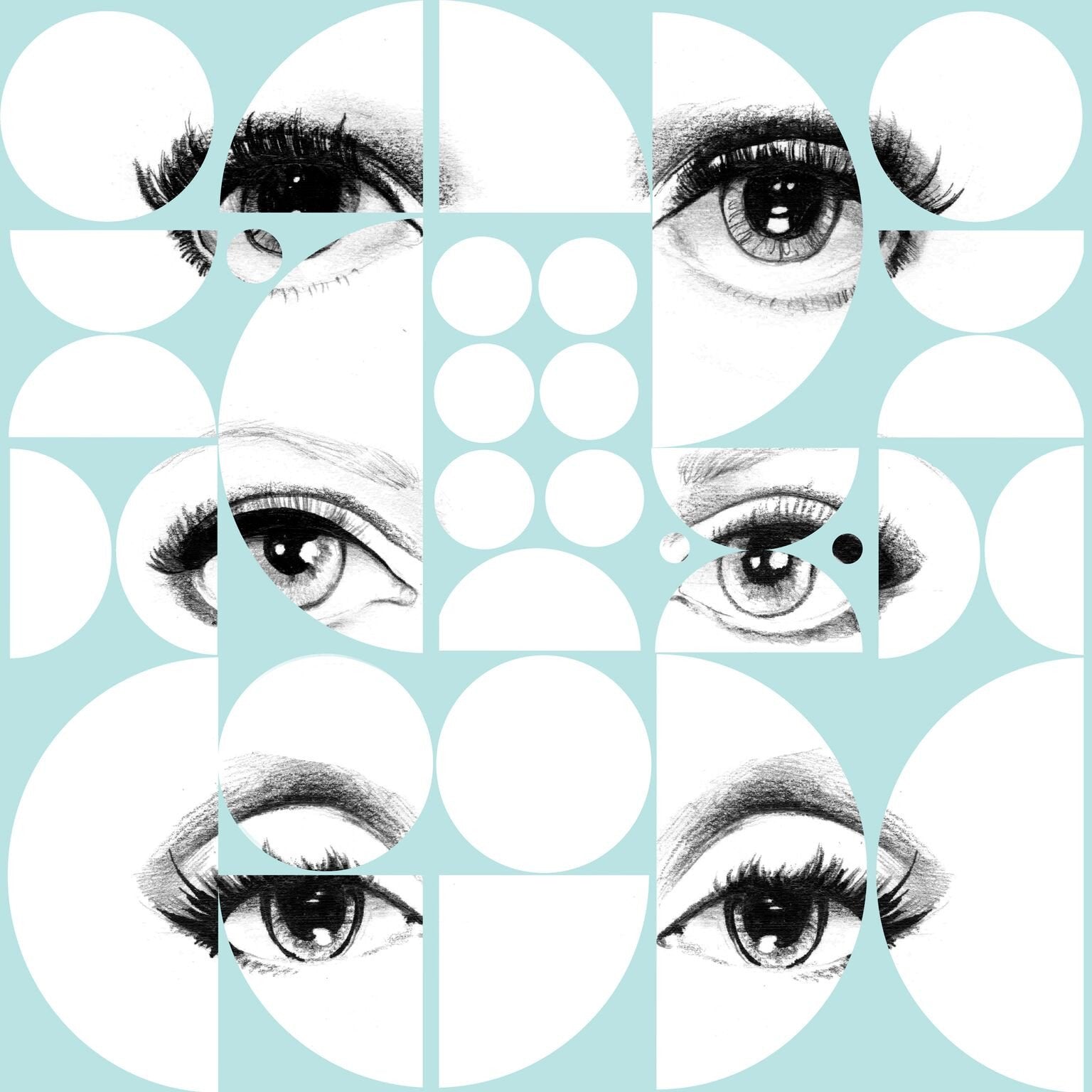 Eyes & Circles Blue Wallpaper