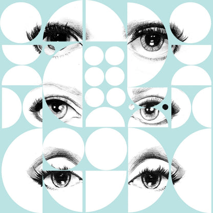 Eyes & Circles Blue Wallpaper