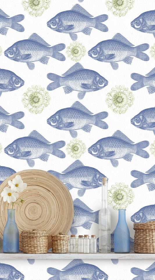 Fish Blue Wallpaper-Contract Furniture Store for hospitality, leisure & commercial projects