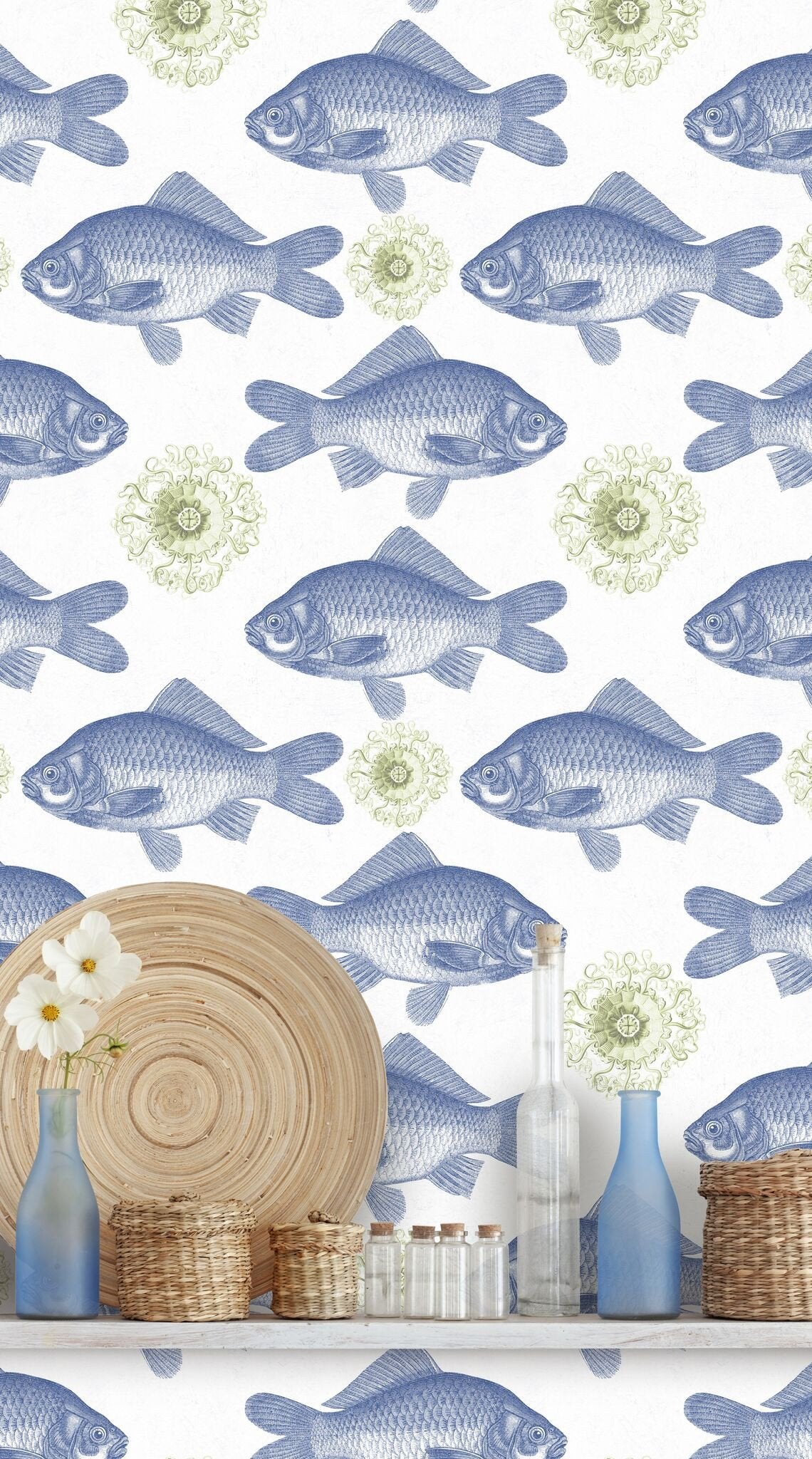 Fish Blue Wallpaper-Mind The Gap-Contract Furniture Store