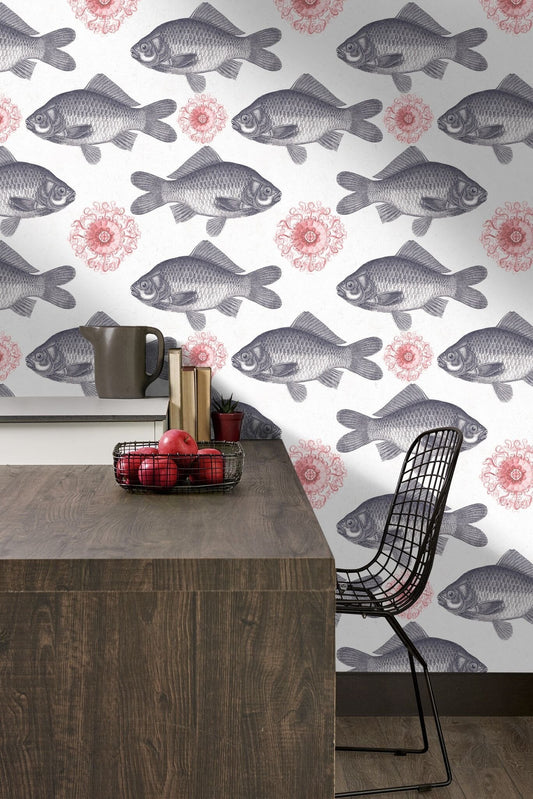Fish Neutral Wallpaper-Contract Furniture Store for hospitality, leisure & commercial projects