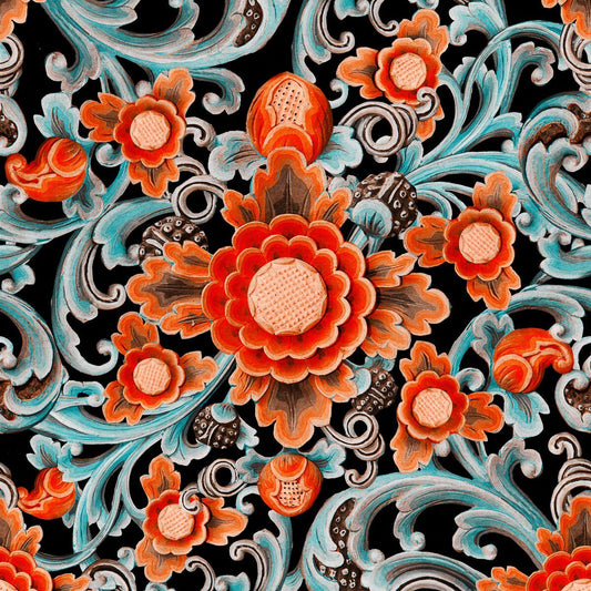 Floral Painting Dark Wallpaper-Contract Furniture Store for hospitality, leisure & commercial projects