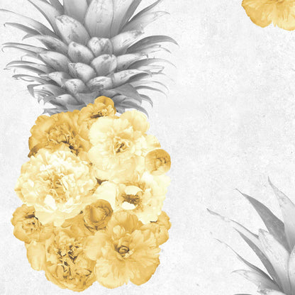 Floral Pineapple Feature Wallpaper
