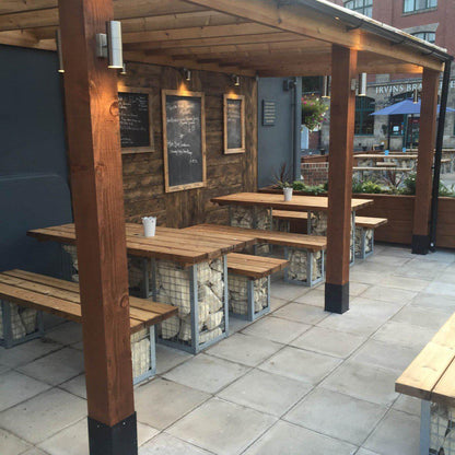 Gabion Dining Table-Contract Furniture Store for hospitality, leisure & commercial projects