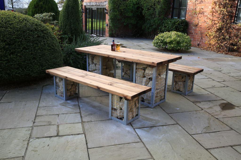 Gabion Dining Table-Contract Furniture Store for hospitality, leisure & commercial projects