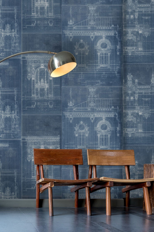 Garnier Blue Wallpaper-Contract Furniture Store for hospitality, leisure & commercial projects