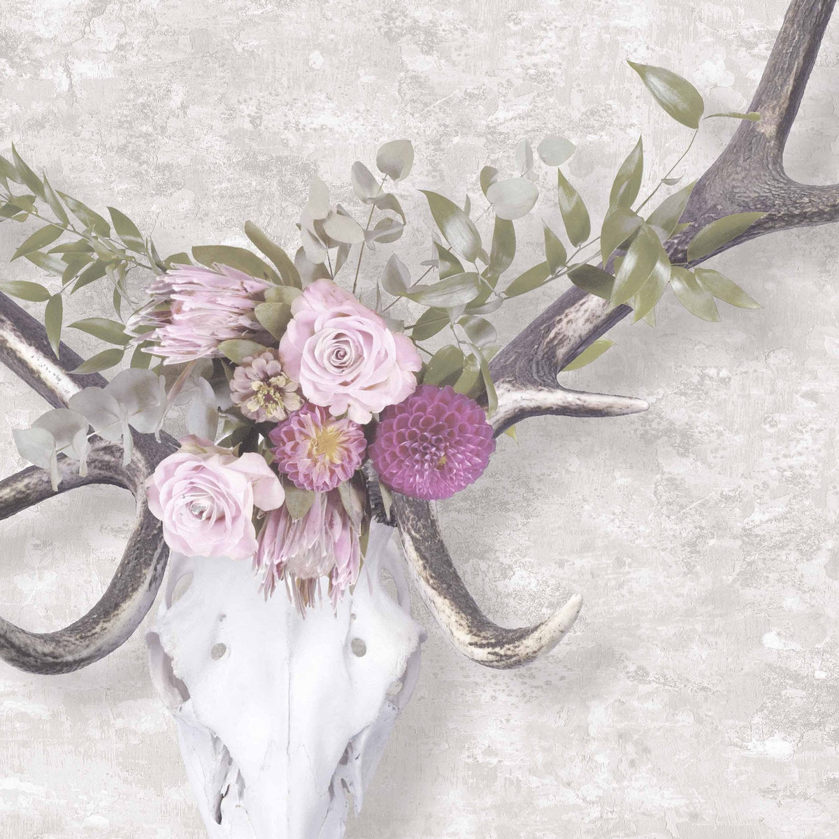 George The Stag Head Wallpaper-Woodchip &amp; Magnolia-Contract Furniture Store