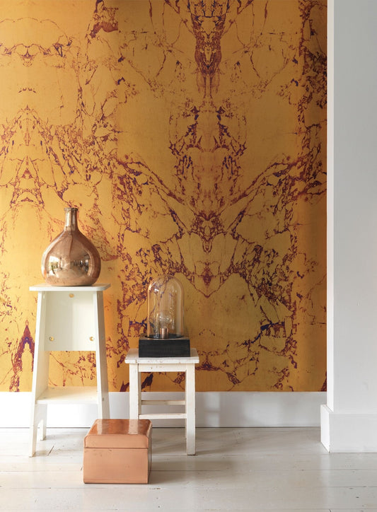 Gold Metallic Marble Wallpaper-Contract Furniture Store for hospitality, leisure & commercial projects