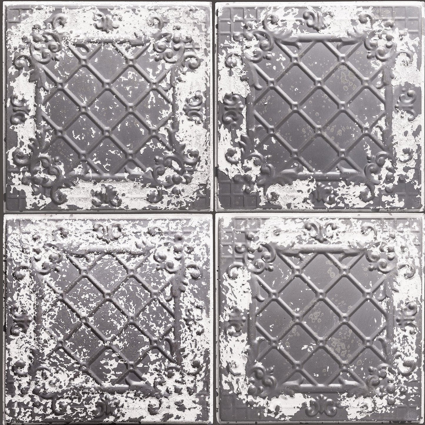 Grey Tin Tiles Wallpaper