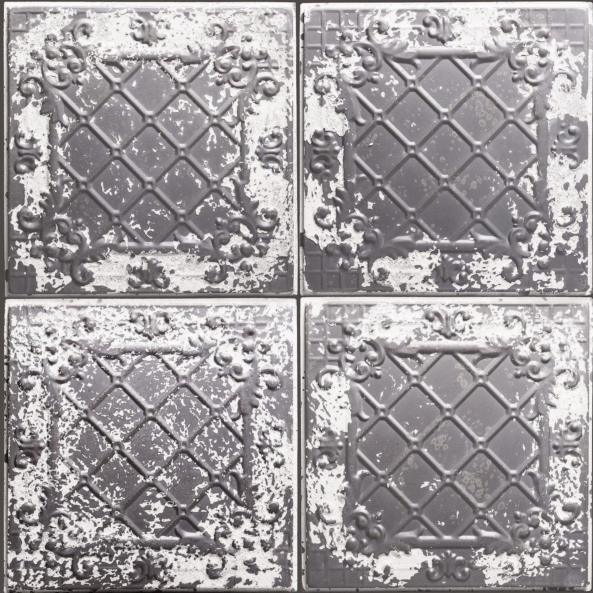 Grey Tin Tiles Wallpaper