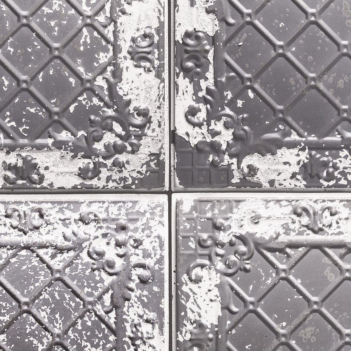 Grey Tin Tiles Wallpaper
