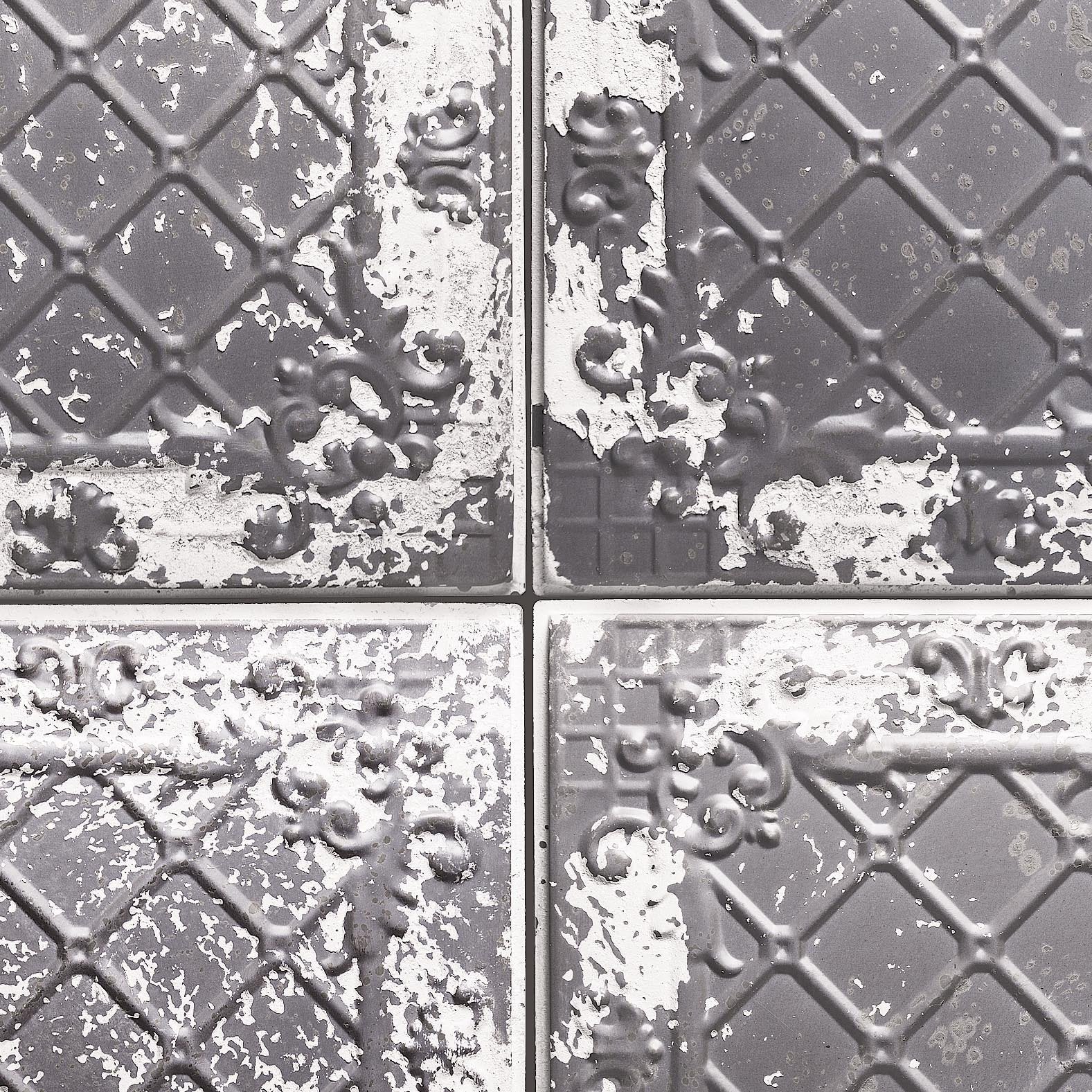 Grey Tin Tiles Wallpaper