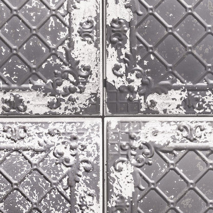 Grey Tin Tiles Wallpaper