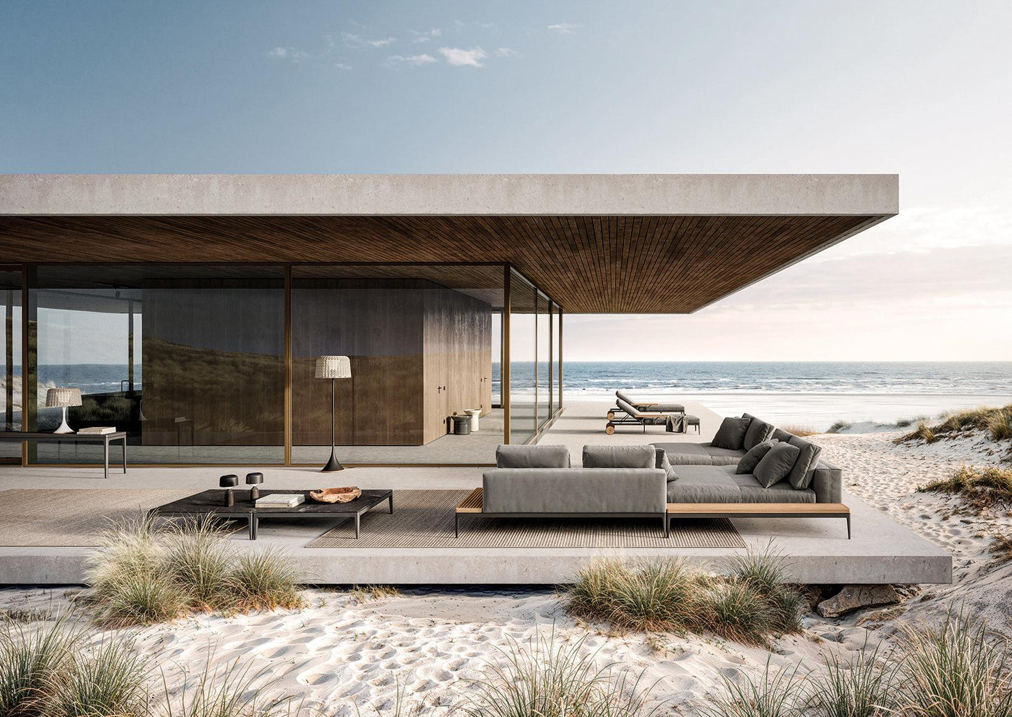 Grid Chaise Unit Teak-Contract Furniture Store for hospitality, leisure & commercial projects