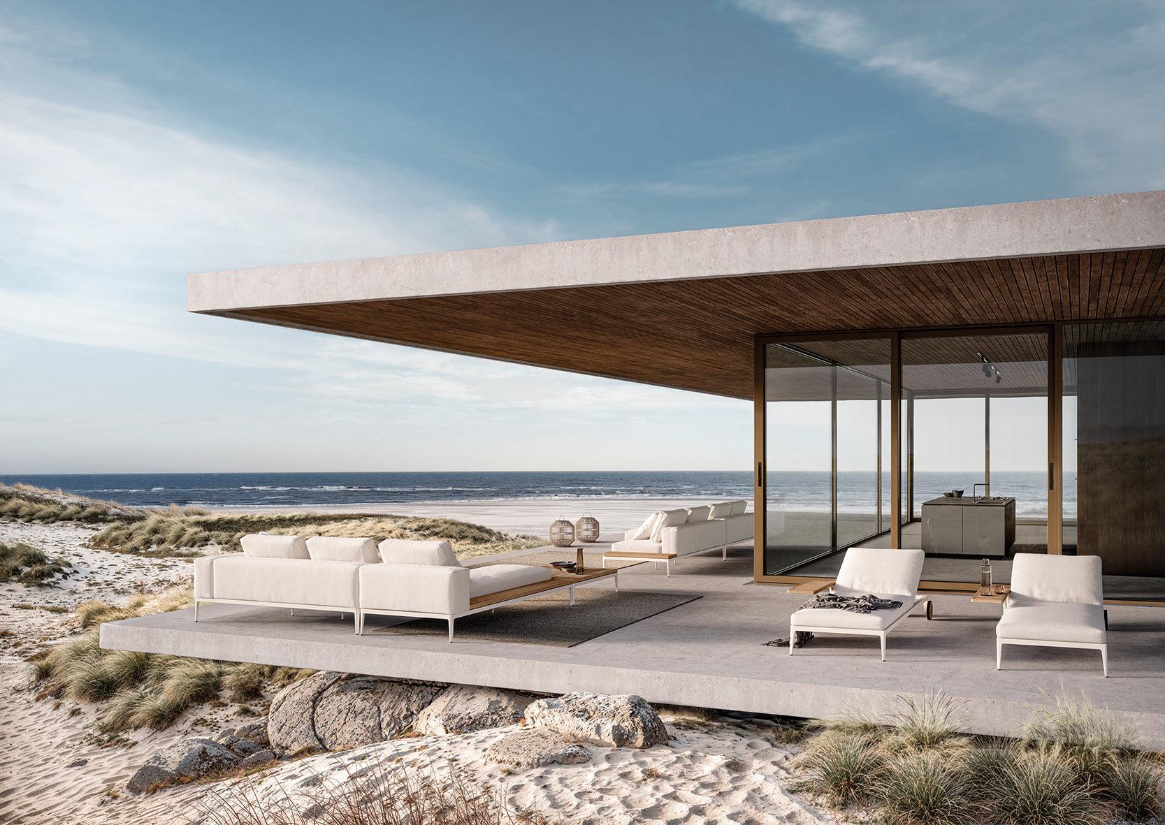 Grid Chaise Unit Teak-Contract Furniture Store for hospitality, leisure & commercial projects