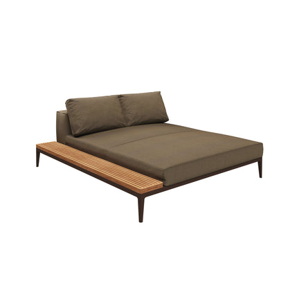Grid Chill Chaise Unit Teak-Contract Furniture Store for hospitality, leisure & commercial projects