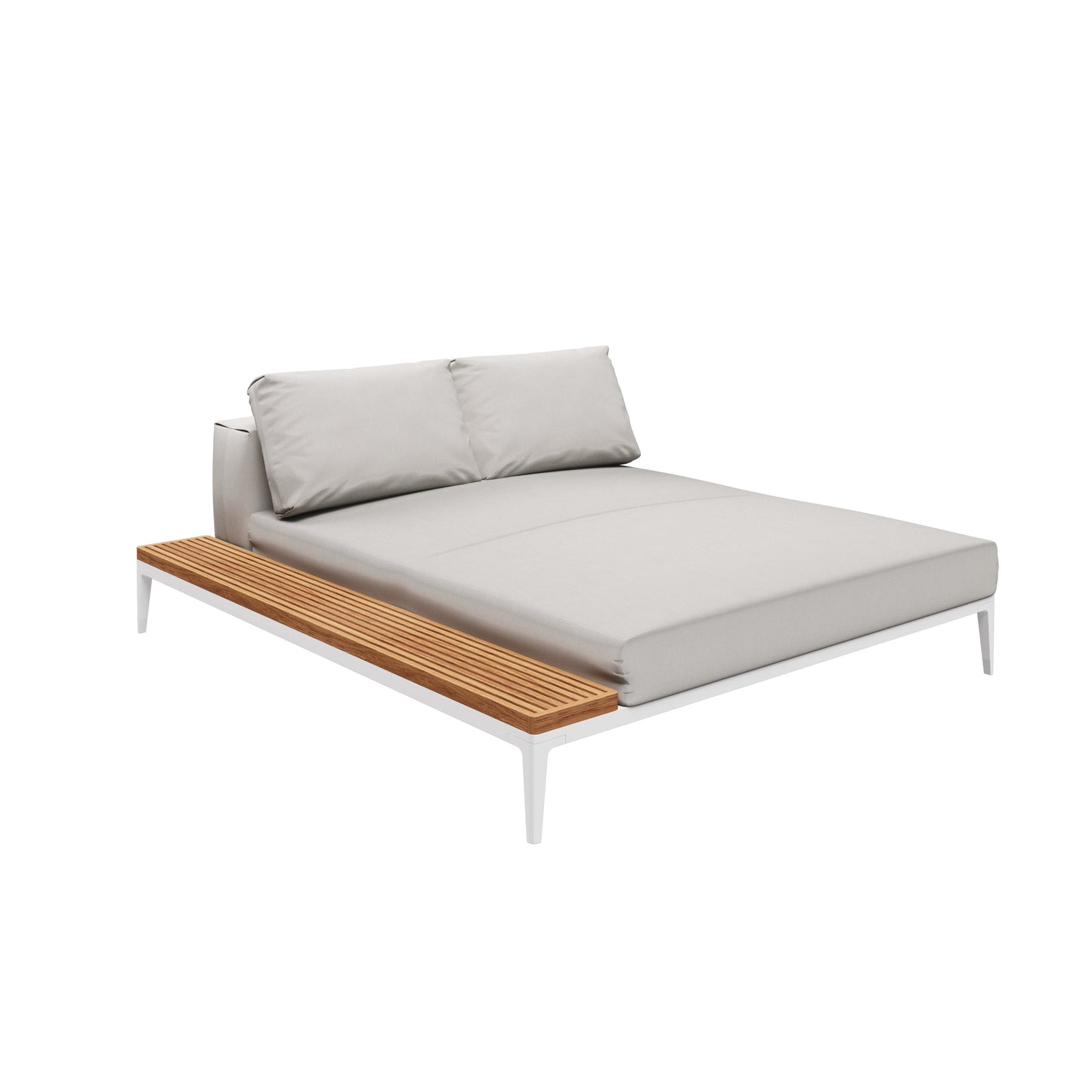 Grid Chill Chaise Unit Teak-Contract Furniture Store for hospitality, leisure & commercial projects