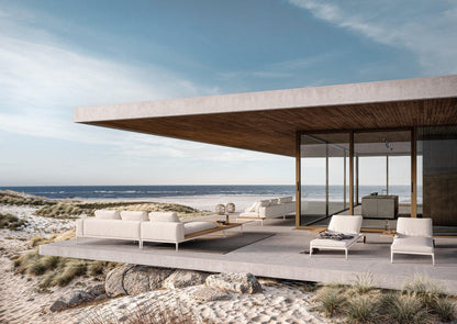 Grid Chill Chaise Unit Teak-Contract Furniture Store for hospitality, leisure & commercial projects