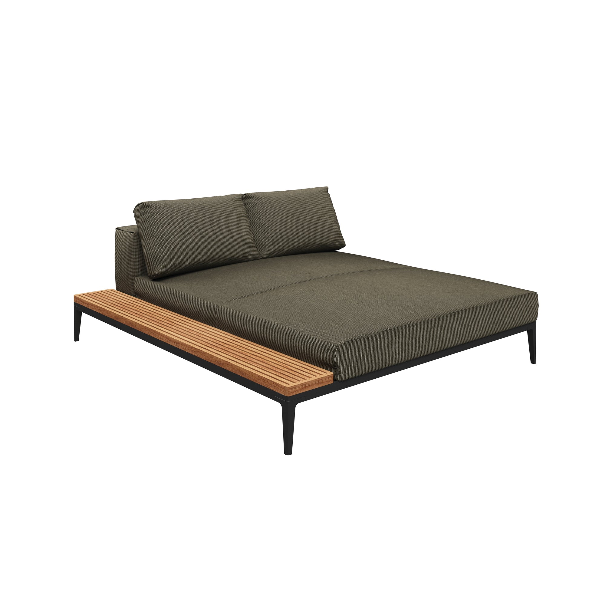 Grid Chill Chaise Unit Teak-Contract Furniture Store for hospitality, leisure & commercial projects