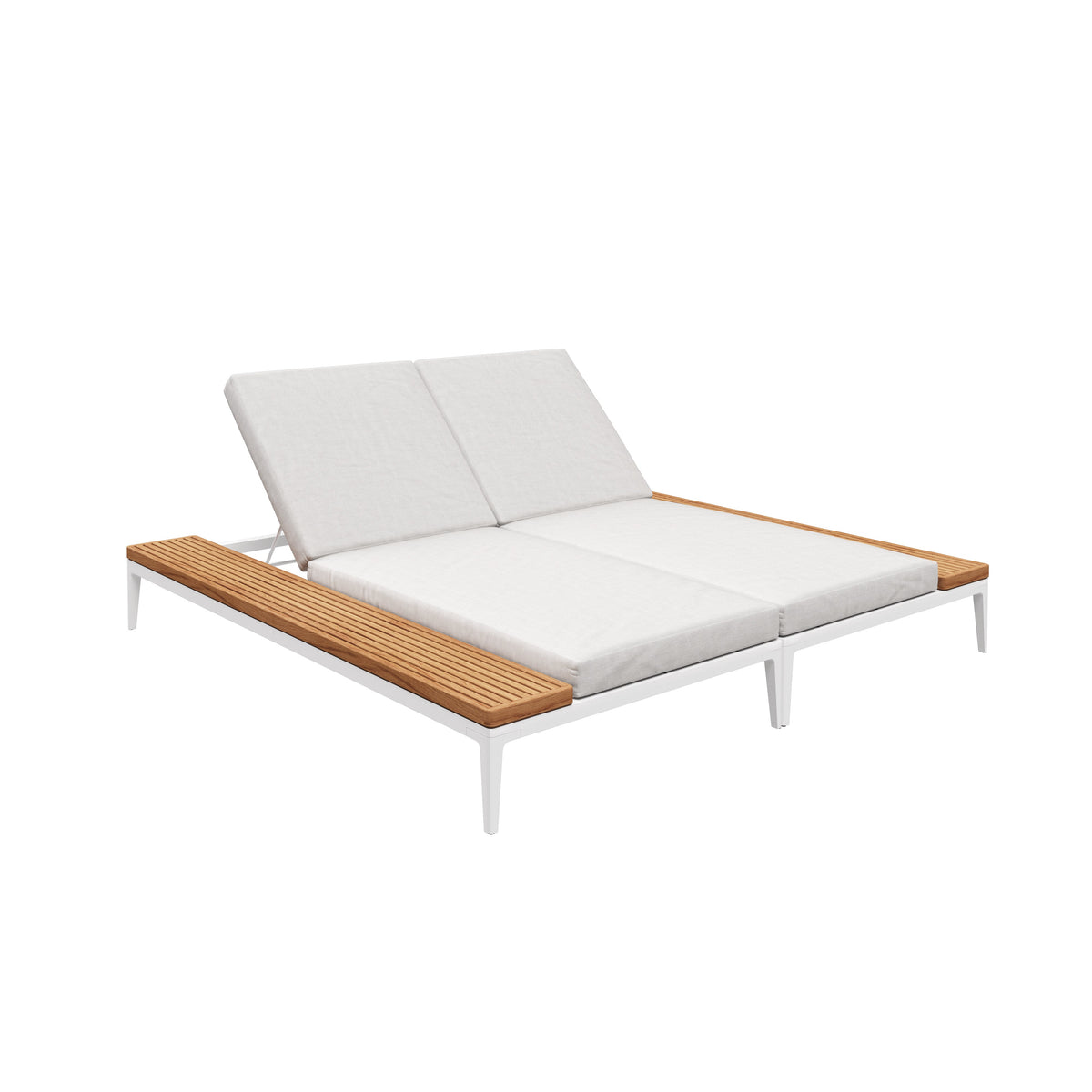 Grid Double Lounger Teak-Gloster-Contract Furniture Store