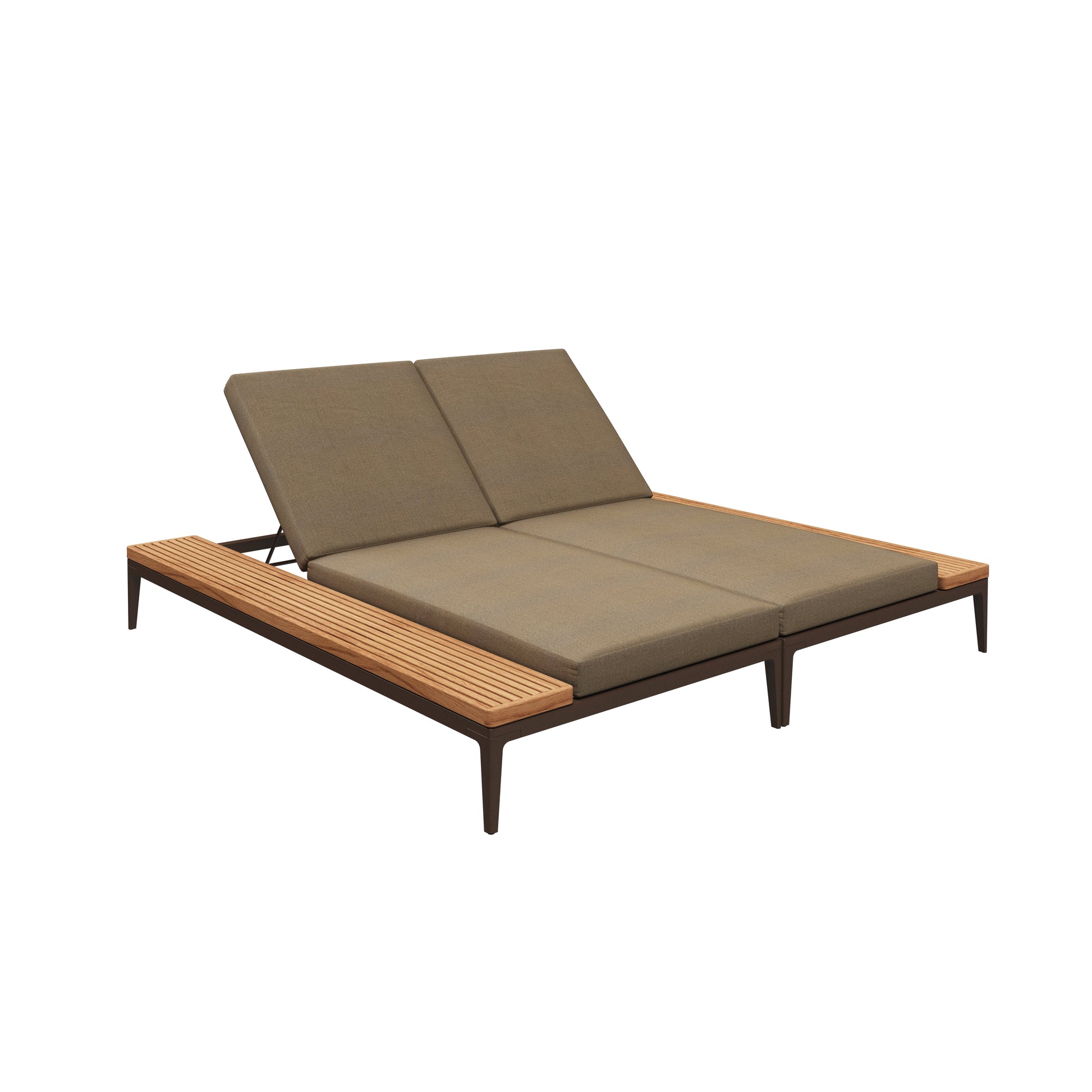 Grid Double Lounger Teak-Contract Furniture Store for hospitality, leisure & commercial projects