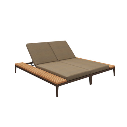 Grid Double Lounger Teak-Contract Furniture Store for hospitality, leisure & commercial projects