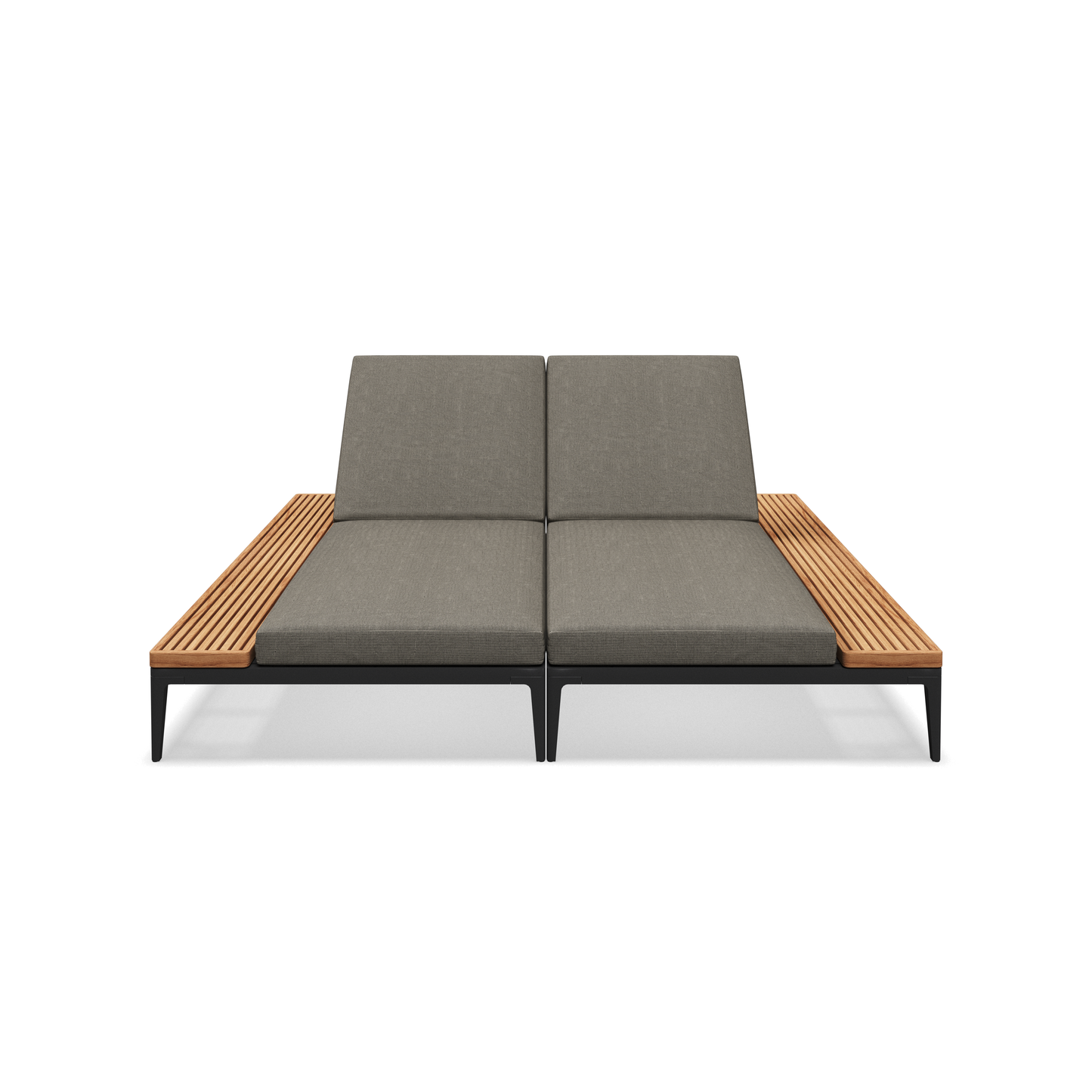 Grid Double Lounger Teak-Contract Furniture Store for hospitality, leisure & commercial projects