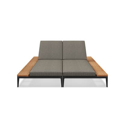 Grid Double Lounger Teak-Contract Furniture Store for hospitality, leisure & commercial projects