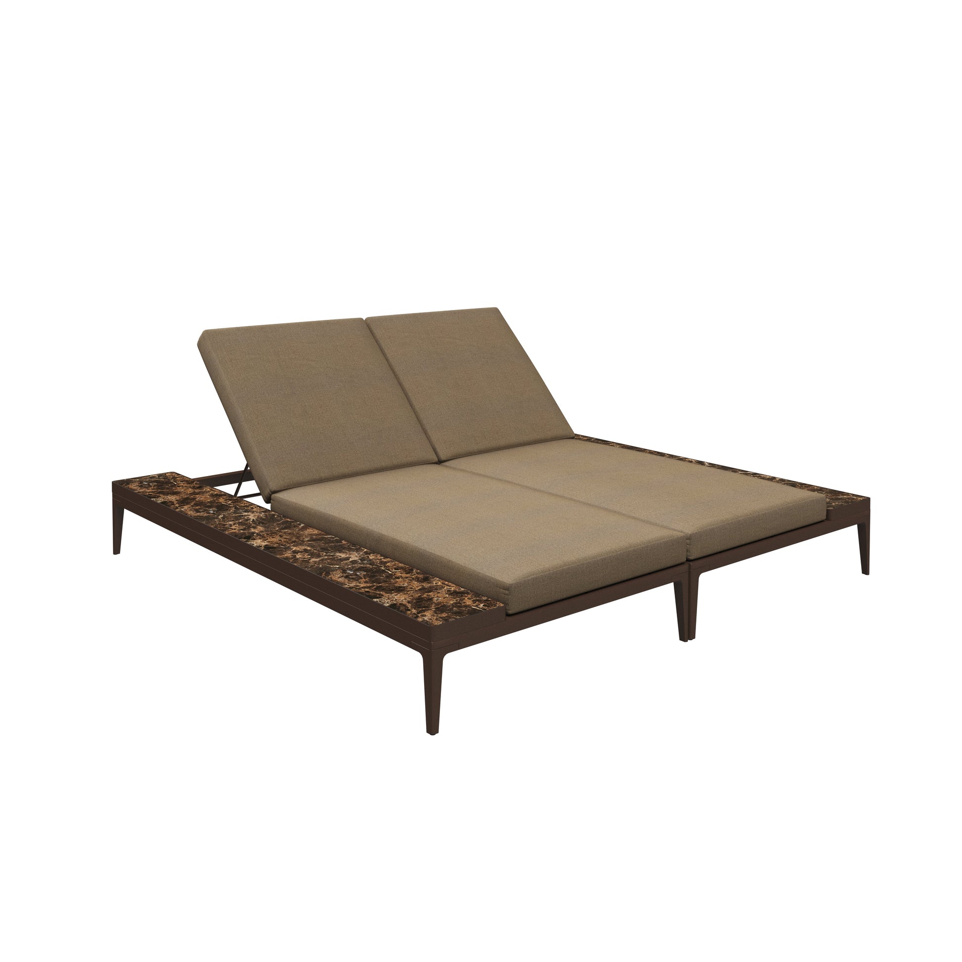 Grid Double Lounger Teak-Contract Furniture Store for hospitality, leisure & commercial projects