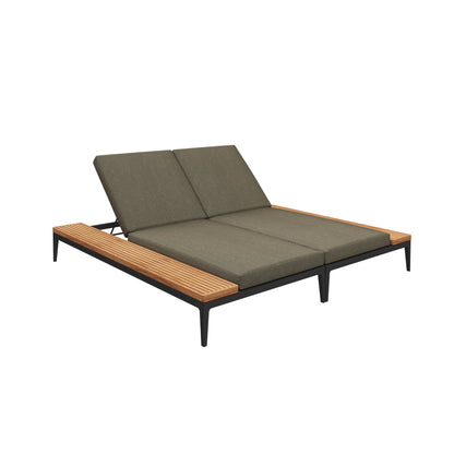 Grid Double Lounger Teak-Contract Furniture Store for hospitality, leisure & commercial projects