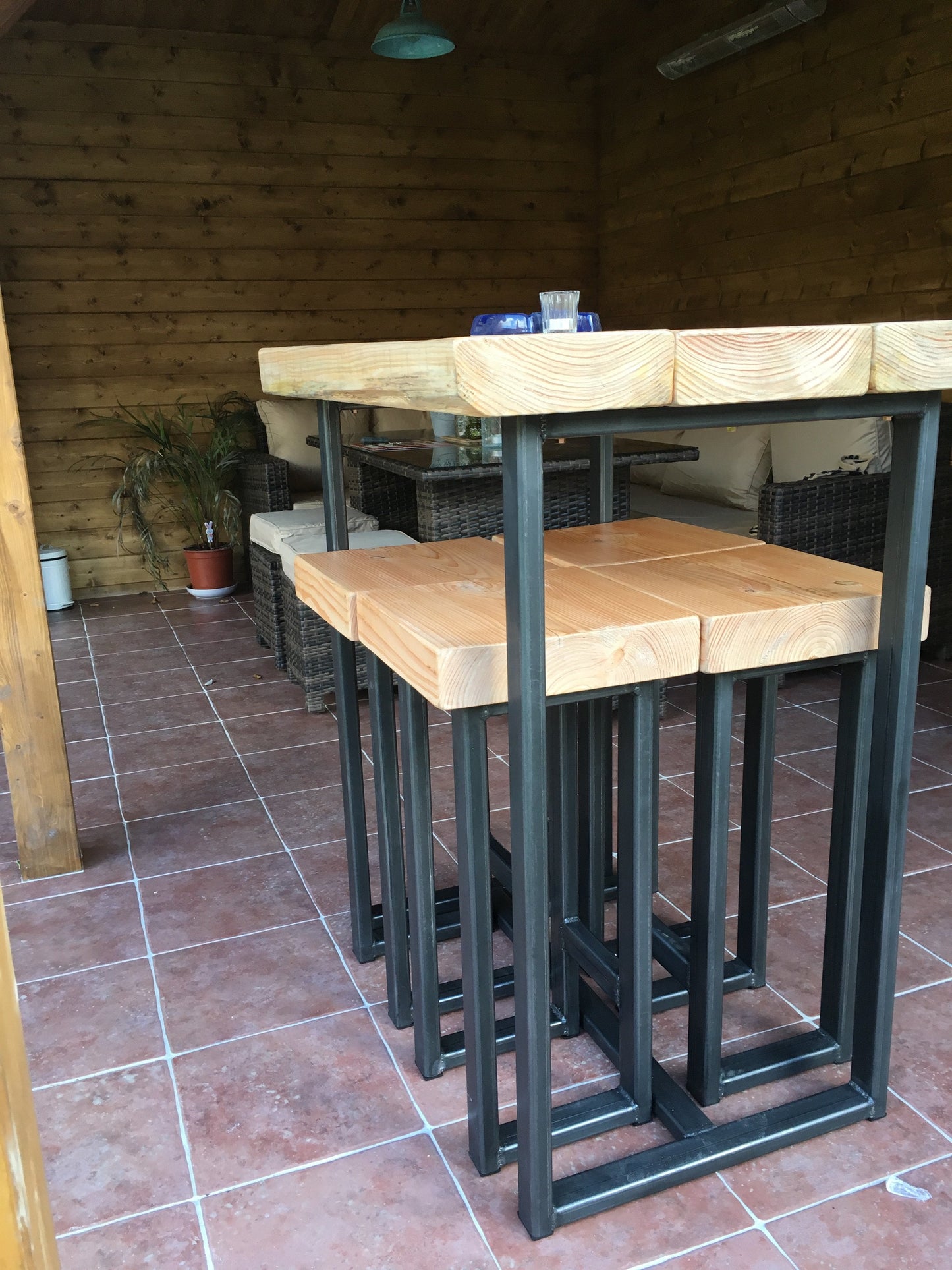 Handmade Industrial Poseur Table