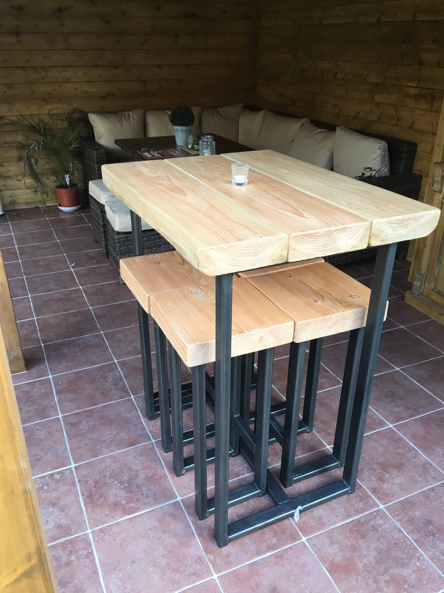 Handmade Industrial Poseur Table
