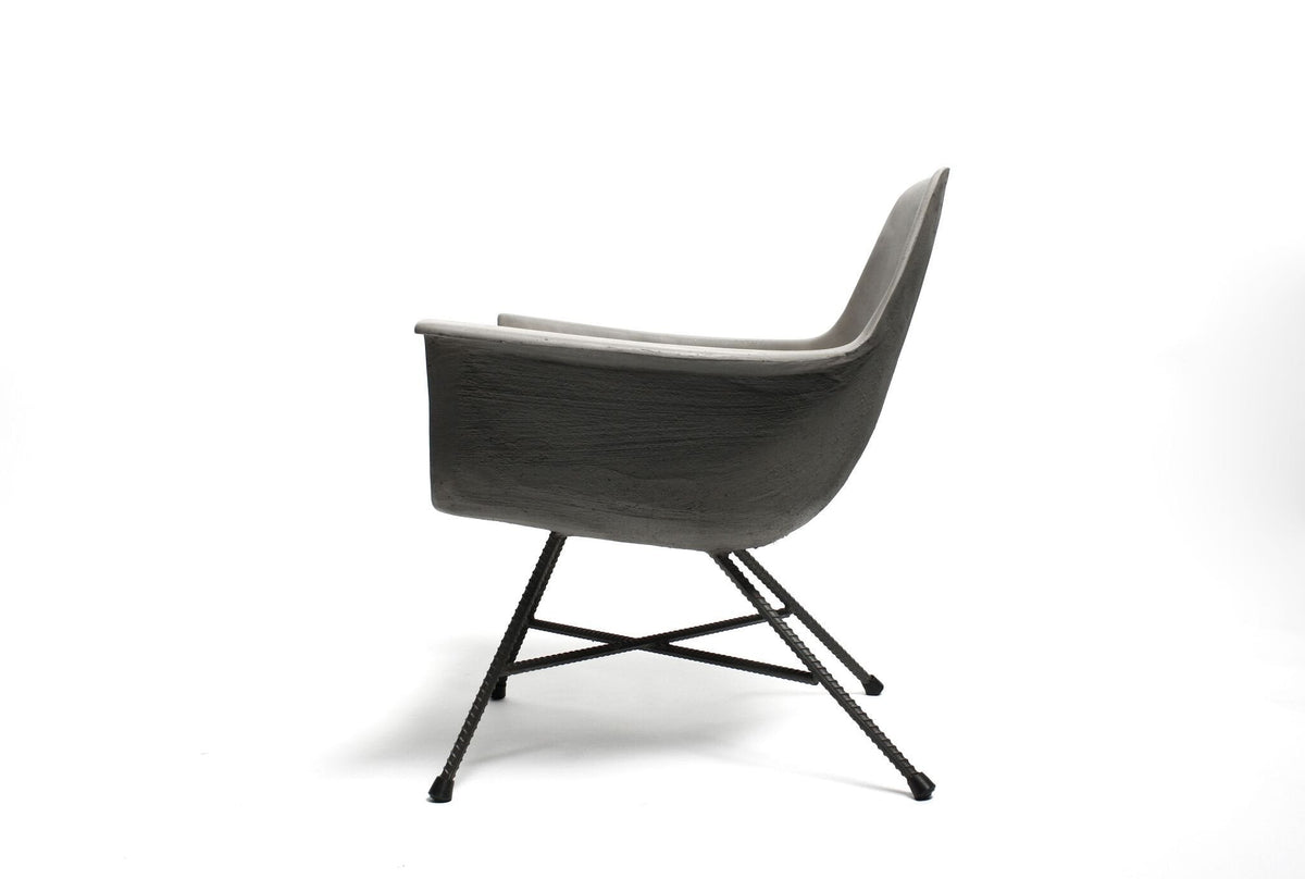 Hauteville Concrete Lounge Chair c/w Metal Legs-Lyon Beton-Contract Furniture Store
