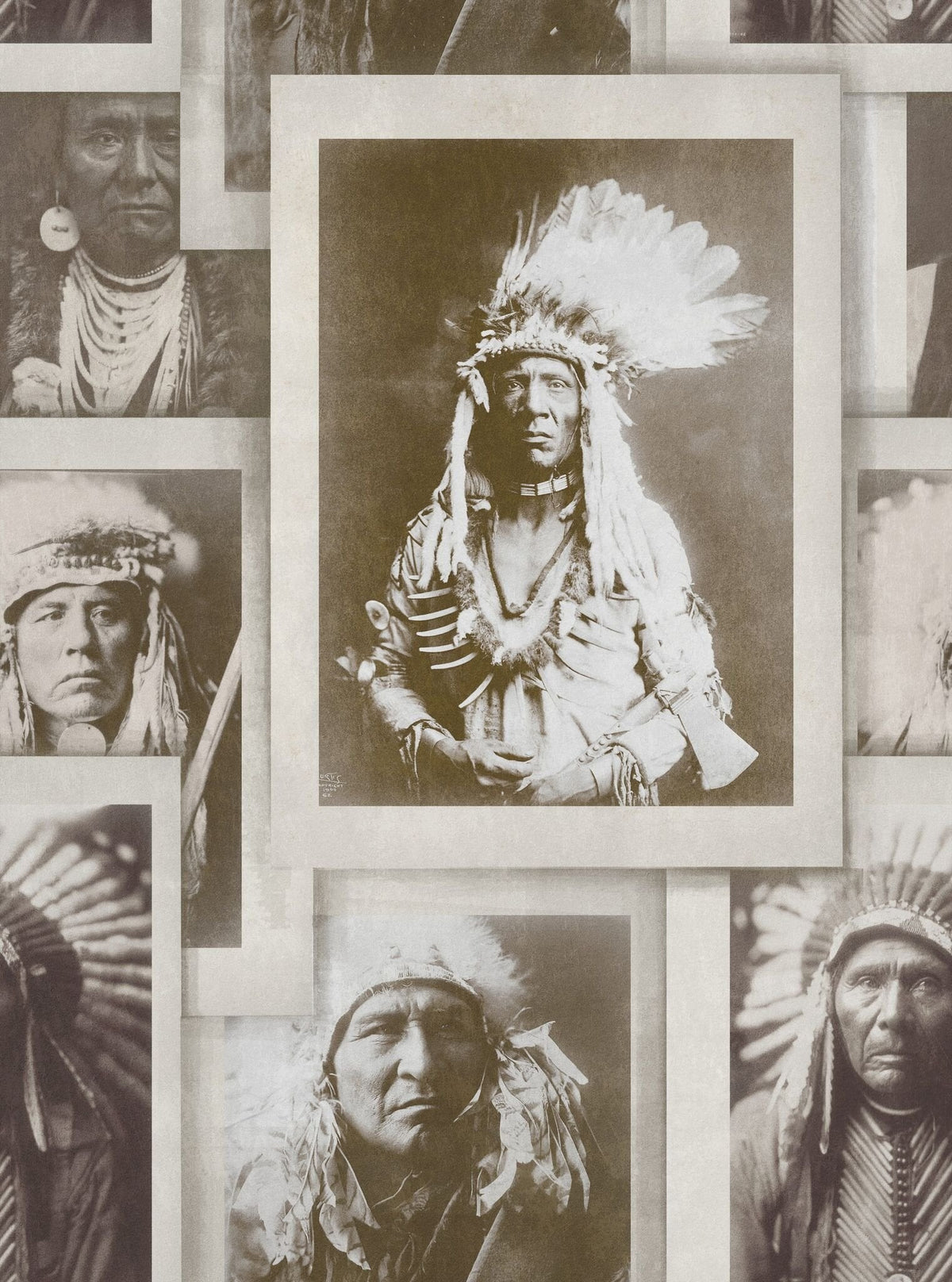 Indian Chiefs Sepia Wallpaper-Mind The Gap-Contract Furniture Store
