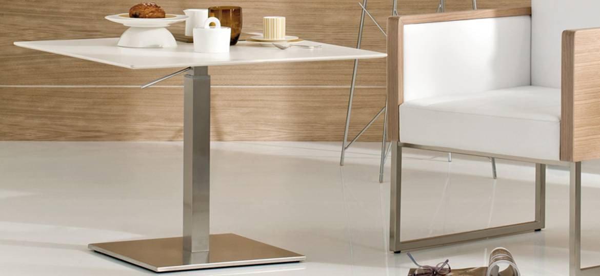 Inox Adjustable Coffee/Dining Base-Pedrali-Contract Furniture Store