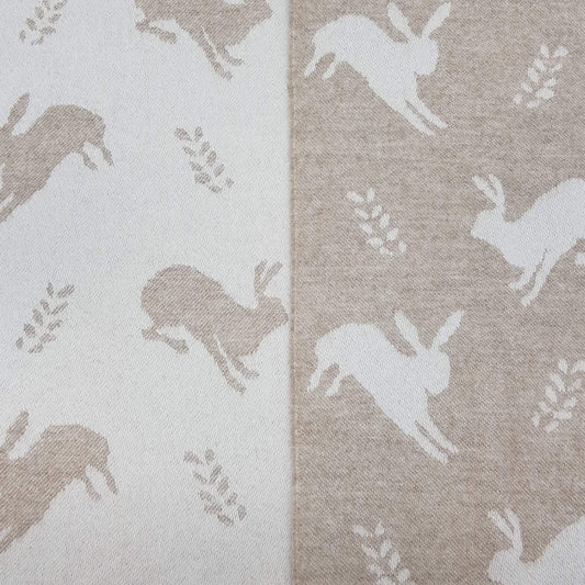 Jacquard Hare Throw Fawn-Contract Furniture Store for hospitality, leisure & commercial projects