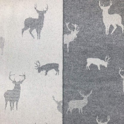 Jacquard Stag Throw Grey