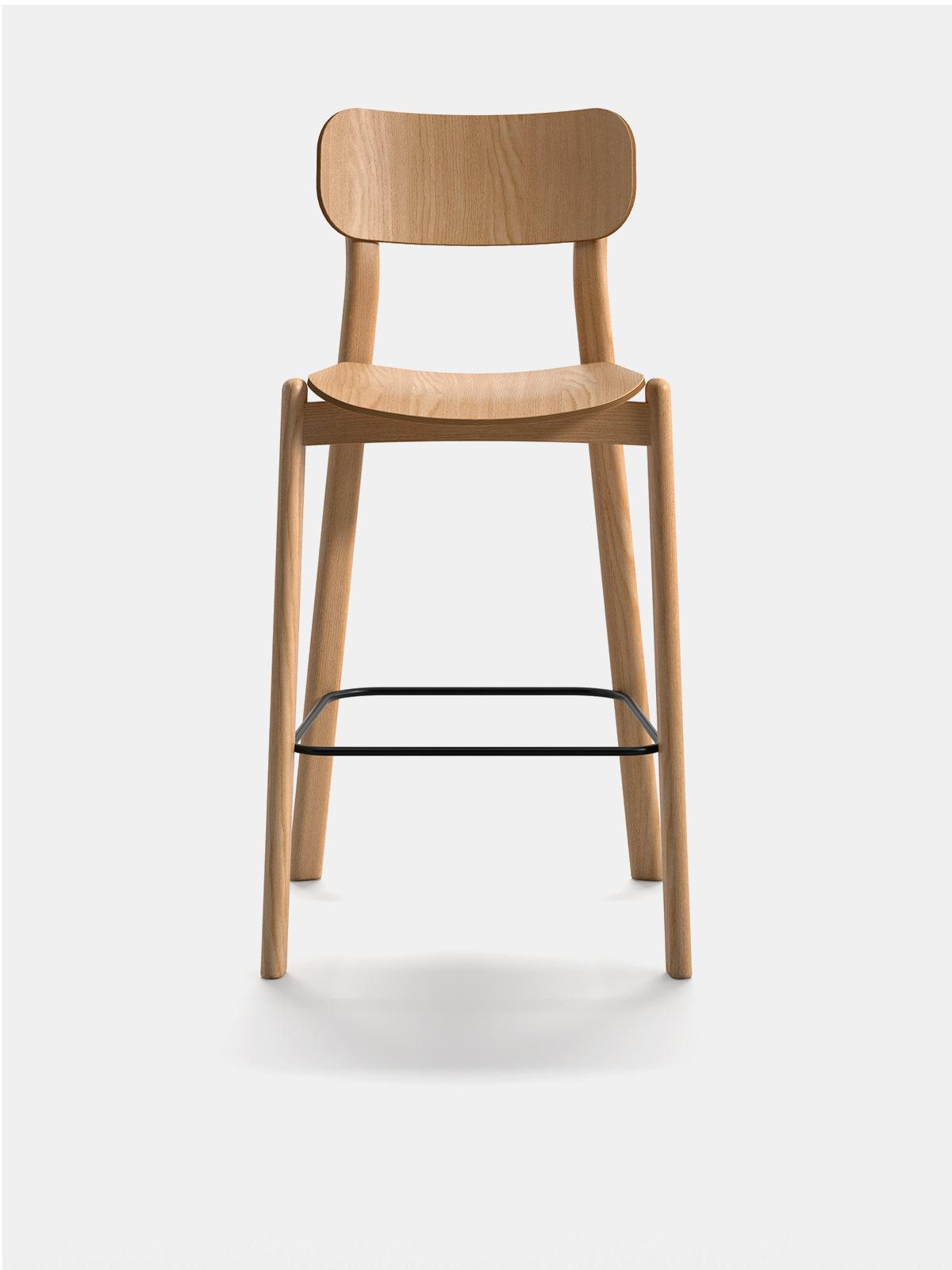 Kiyumi Wood High Stool-Contract Furniture Store for hospitality, leisure & commercial projects
