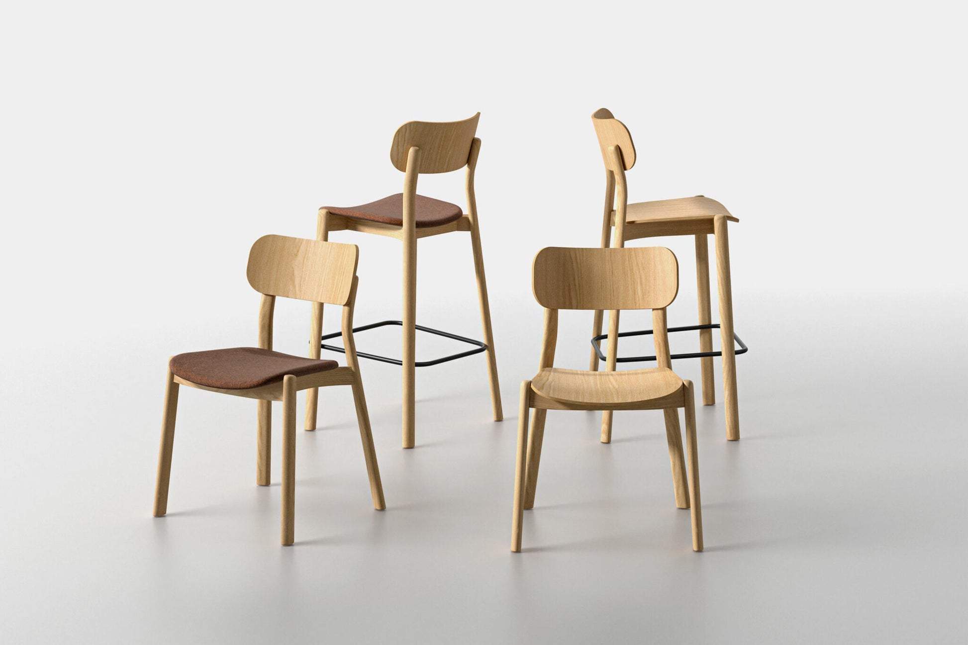 Kiyumi Wood High Stool-Contract Furniture Store for hospitality, leisure & commercial projects