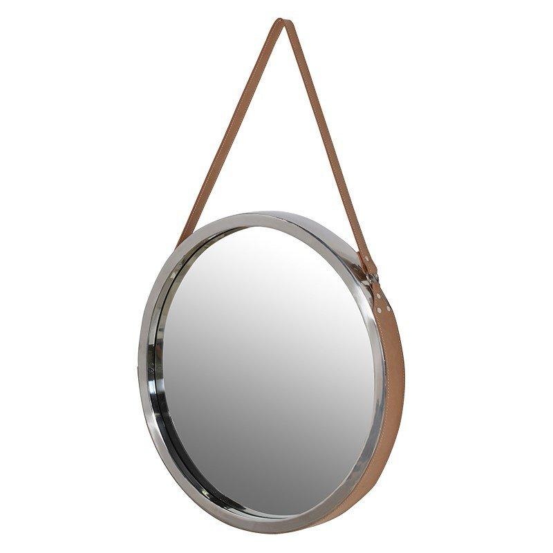 Leather Strap Round Mirror-Coach House-Contract Furniture Store